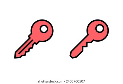 Key icon set illustration. Key sign and symbol.