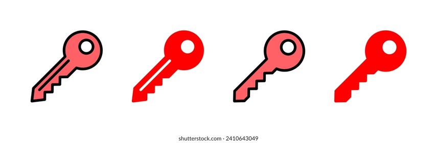 Key icon set illustration. Key sign and symbol.