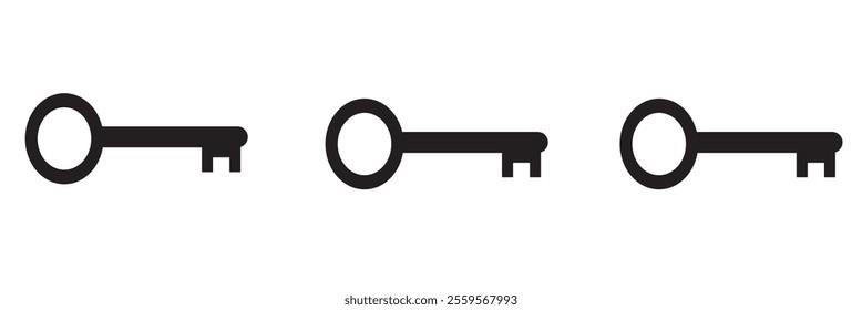 Key icon set illustration. Key sign and symbol.