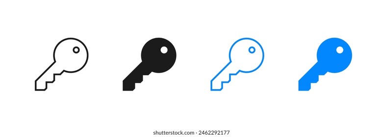 Key icon set. Isolated security and lock symbol. Vector