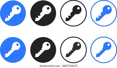 Conjunto de iconos de teclas. Línea y estilo atrevido. Símbolo de acceso