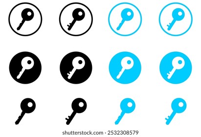 key icon set. key lock icon , access account login password icons - house key icon security symbol. vector interface app icons.