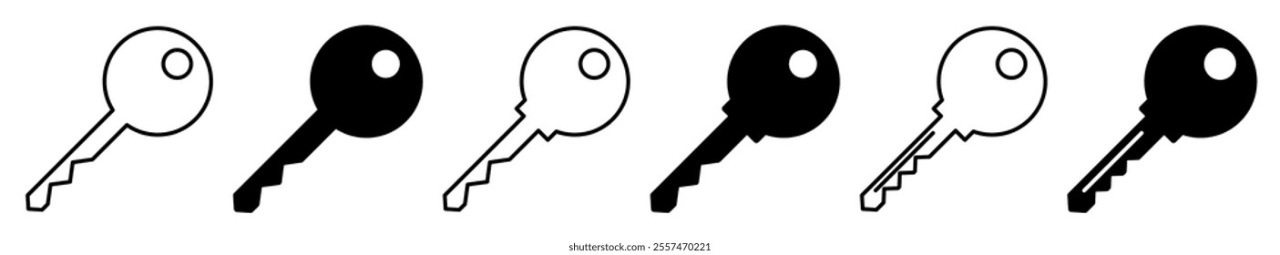 Key icon set. key lock icon , access account login password icons - house key icon security symbol.