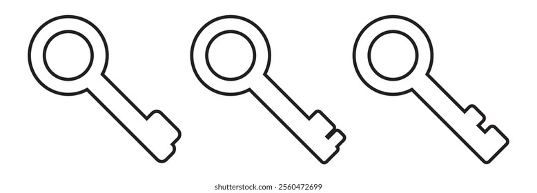 key icon set. key lock icon , access account login password icons - house key icon security symbol. vector interface app icons