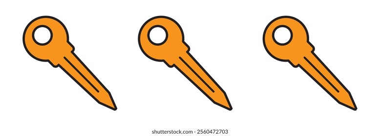 key icon set. key lock icon , access account login password icons - house key icon security symbol. vector interface app icons