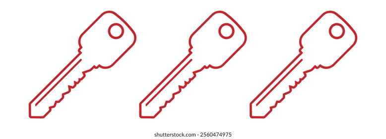 key icon set. key lock icon , access account login password icons - house key icon security symbol. vector interface app icons. Vector illustration 