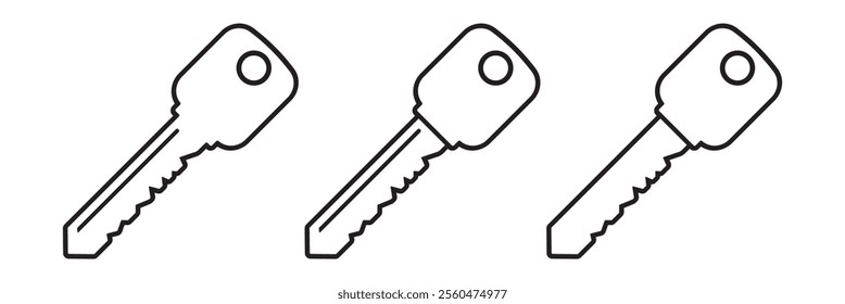 key icon set. key lock icon , access account login password icons - house key icon security symbol. vector interface app icons. Vector illustration 