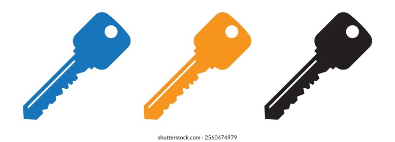 key icon set. key lock icon , access account login password icons - house key icon security symbol. vector interface app icons. Vector illustration 