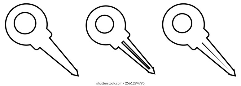 key icon set. key lock icon , access account login password icons - house key icon security symbol. vector interface app icons. Vector illustration 