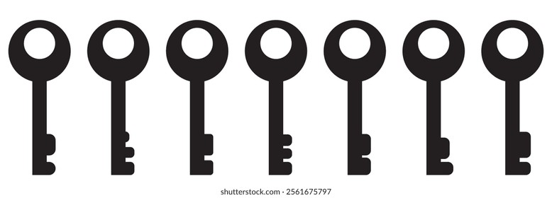 key icon set. key lock icon , access account login password icons - house key icon security symbol. vector interface app icons