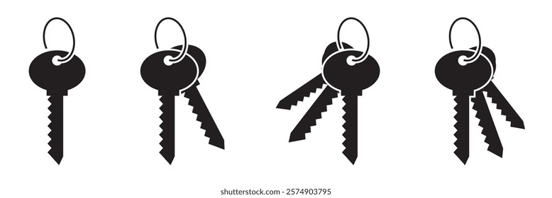 key icon set. key lock icon , access account login password icons - house key icon security symbol. vector interface app icons. Vector illustration . EPS 10