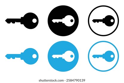 key icon set. key lock icon. protection key symbol vector on white background