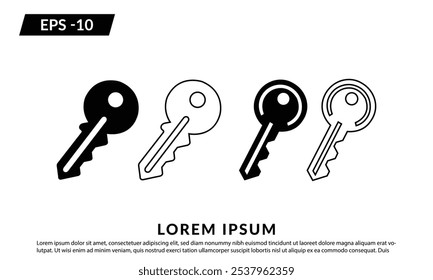 Key icon set. Lock or unlock symbol. Padlock. Lock symbol for your website design, logo, symbol, app, and UI. EPS10.