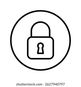 Ícone de chave definido. Ícone de cadeado bloqueado em estilo circular. Símbolo de segurança. Ilustração vetorial sobre fundo branco