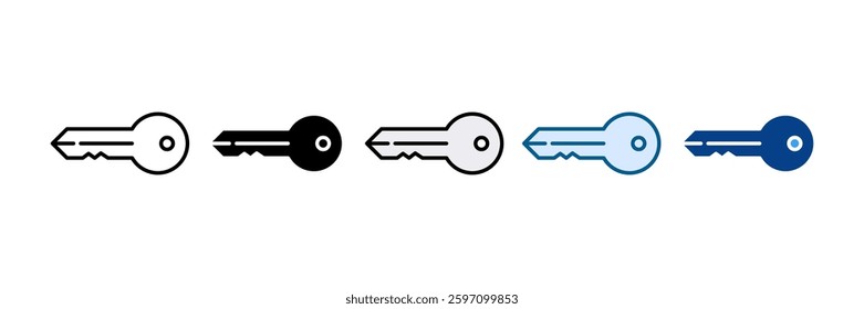 Key Icon Set Multiple Style Collection