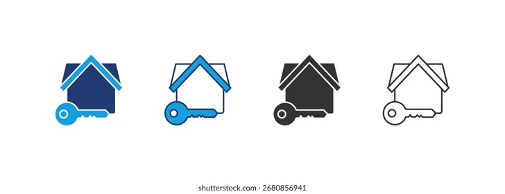 Key Icon Set Multiple Style Collection