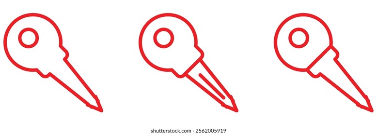 key icon set. key icon with outline flat design , modern style . vector illustration eps 10.