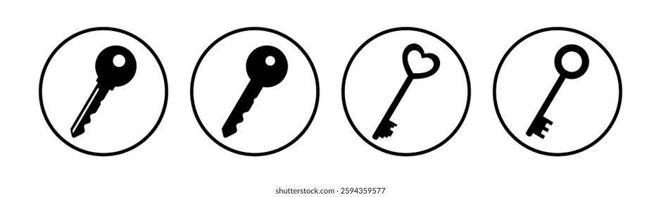 Key icon set. Key icon page symbol for your web site design. Access keys concept