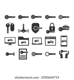 Key Icon Set Sign Symbol