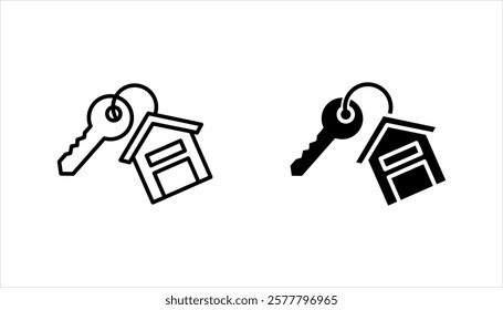 Key icon set, Key symbol on white background.