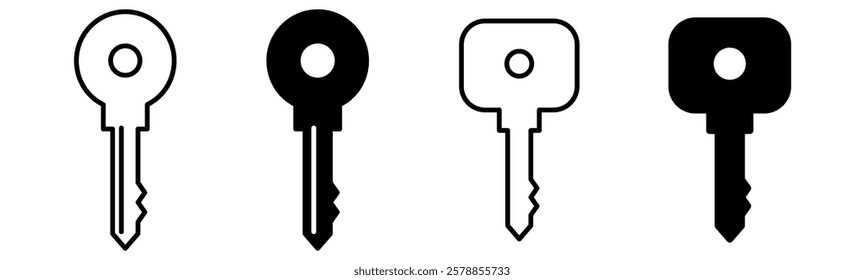 Key Icon set. Key Symbol. Simple flat icon illustration of Key. Key logo vector icon.