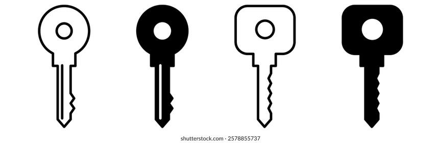 Key Icon set. Key Symbol. Simple flat icon illustration of Key. Key logo vector icon.