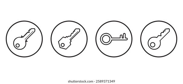 Key Icon set. Key Symbol. Simple flat icon illustration of Key. Key logo vector icon.