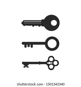 Key icon set symbol vector. on white background editable