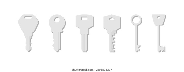 Key icon set. Key icon in trendy flat style isolated on background. Key icon page symbol for your web site design Key icon logo, app, UI.
