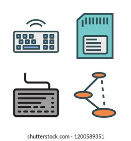 key icon set. vector set about shortcut, memory card and keyboard icons set.
