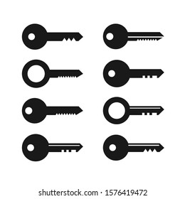 Key Icon Set Vector Illustration. Flat Key Icon