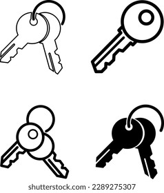 Schlüsselsymbol-Set, Vektorgrafik auf weißem Hintergrund..eps