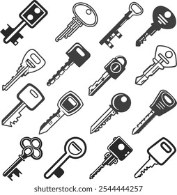 Key icon set vector illustration design