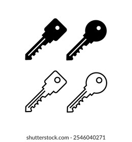 Key icon set. Vector illustration.