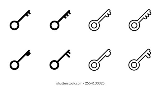 Key icon set. Vector illustration.