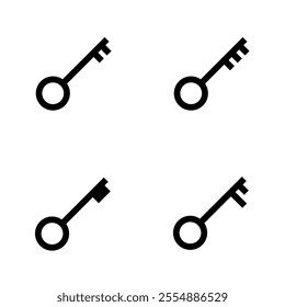 Key icon set. Vector illustration.