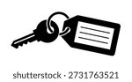 Key icon set vector, Key sign isolated, Keychain icon clipart, Key symbol, Rent symbol, Home keys pictogram, Real estate symbol,  Silhouettes of door keys. House key collection, Old keychain symbol.