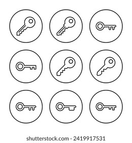 Key icon set vector. Key sign and symbol.