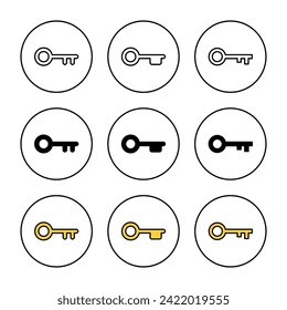 Key icon set vector. Key sign and symbol.