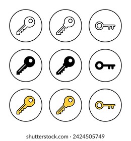 Key icon set vector. Key sign and symbol.