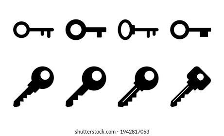 Key icon set. Key vector icon. Key symbol