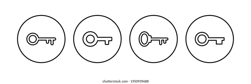 Key icon set. Key vector icon. Key symbol