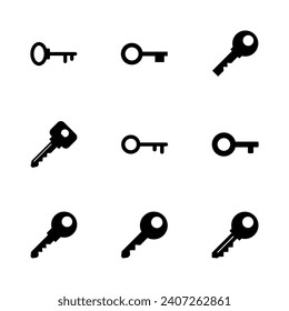 Juego de iconos de clave. Icono de vector clave. Símbolo de clave