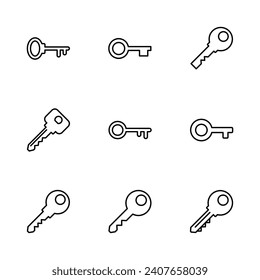 Key icon set. Key vector icon. Key symbol