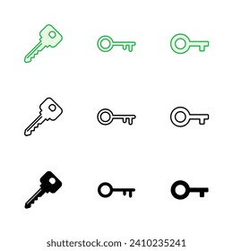 Juego de iconos de clave. Icono de vector clave. Símbolo de clave