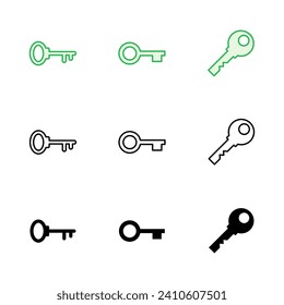 Juego de iconos de clave. Icono de vector clave. Símbolo de clave