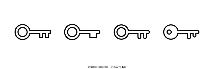 Key icon set. Key vector icon. Key symbol