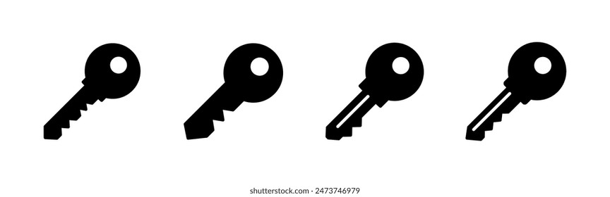 Key icon set. Key vector icon. Key symbol