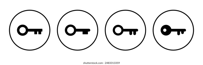 Key icon set. Key vector icon. Key symbol