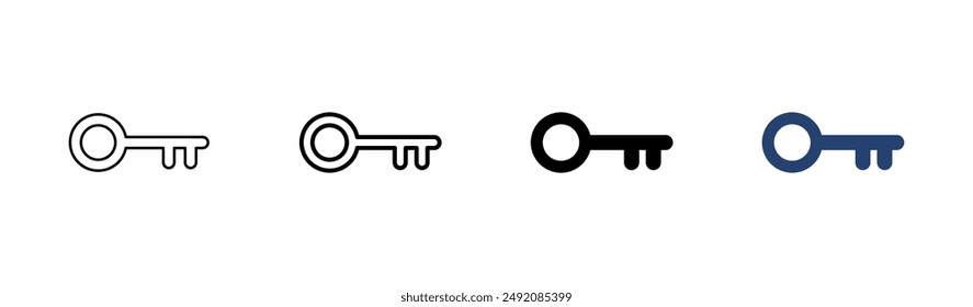 Schlüsselsymbol gesetzt. Symbol für die Key-Vektorgrafik. Tastensymbol